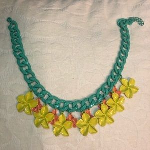 Multicolor painted metal necklace